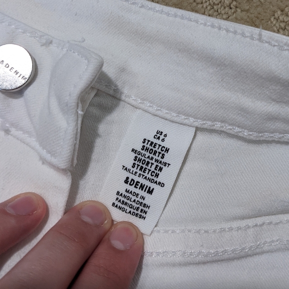 H&M White Stretch Denim Shorts - Picture 8 of 8